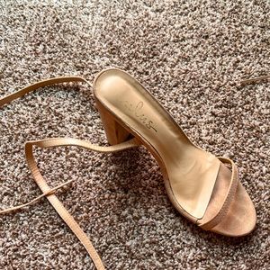 Lulus size 7 1/2 Nude Lace Up Heels